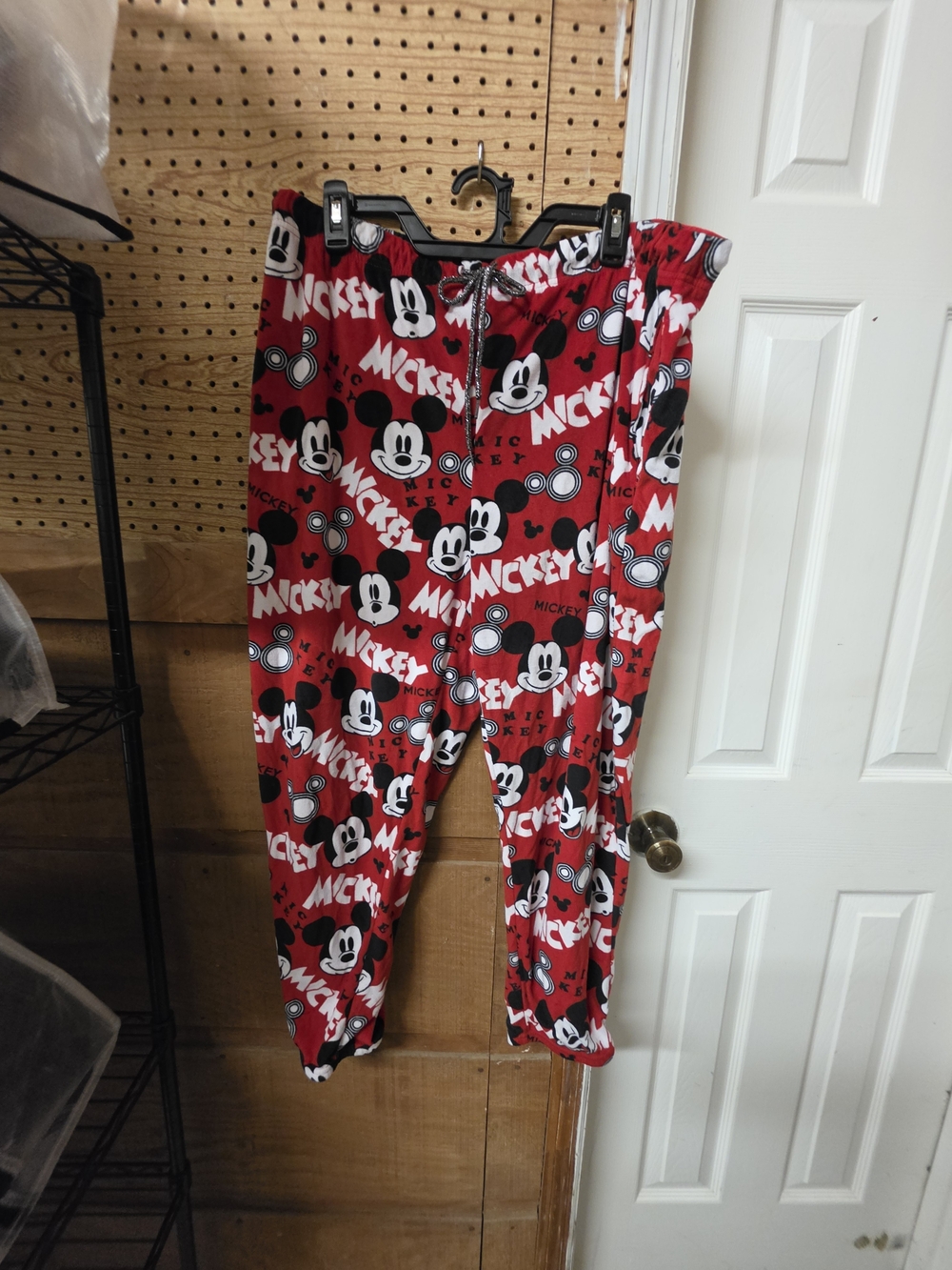 Disney Red Mickey Mouse Lounge Pants with Black and White Graphics
